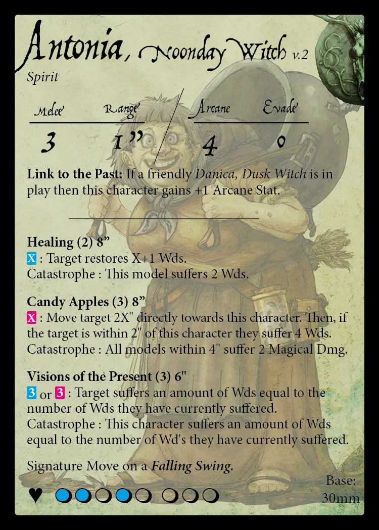 Antonia, Noonday Witch stat card