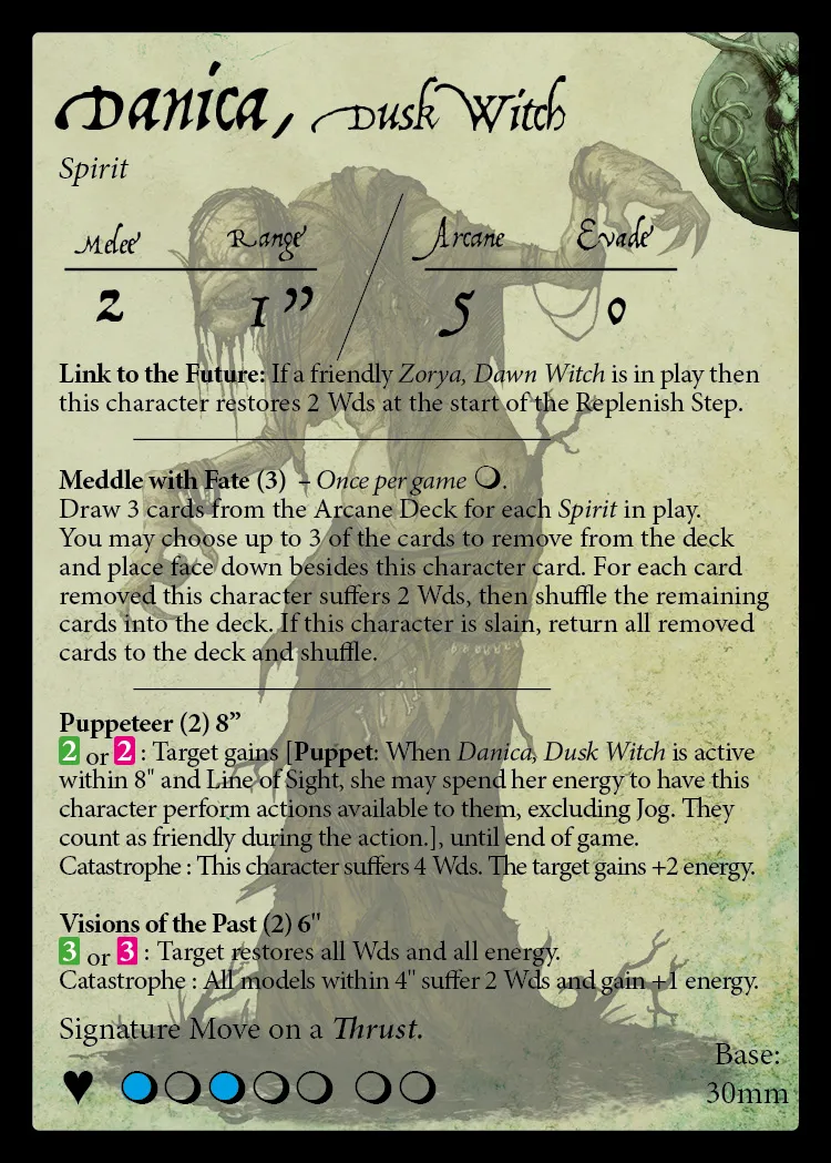 Danica, Dusk Witch stat card