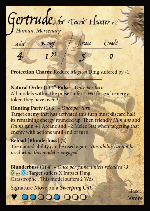 Gertrude, the Fairy Hunter stat card