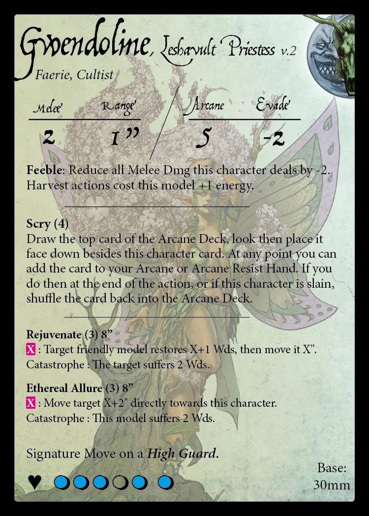 Gwendoline, Leshavult Priestess stat card
