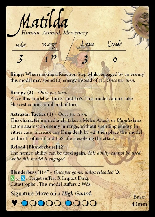Matilda stat card
