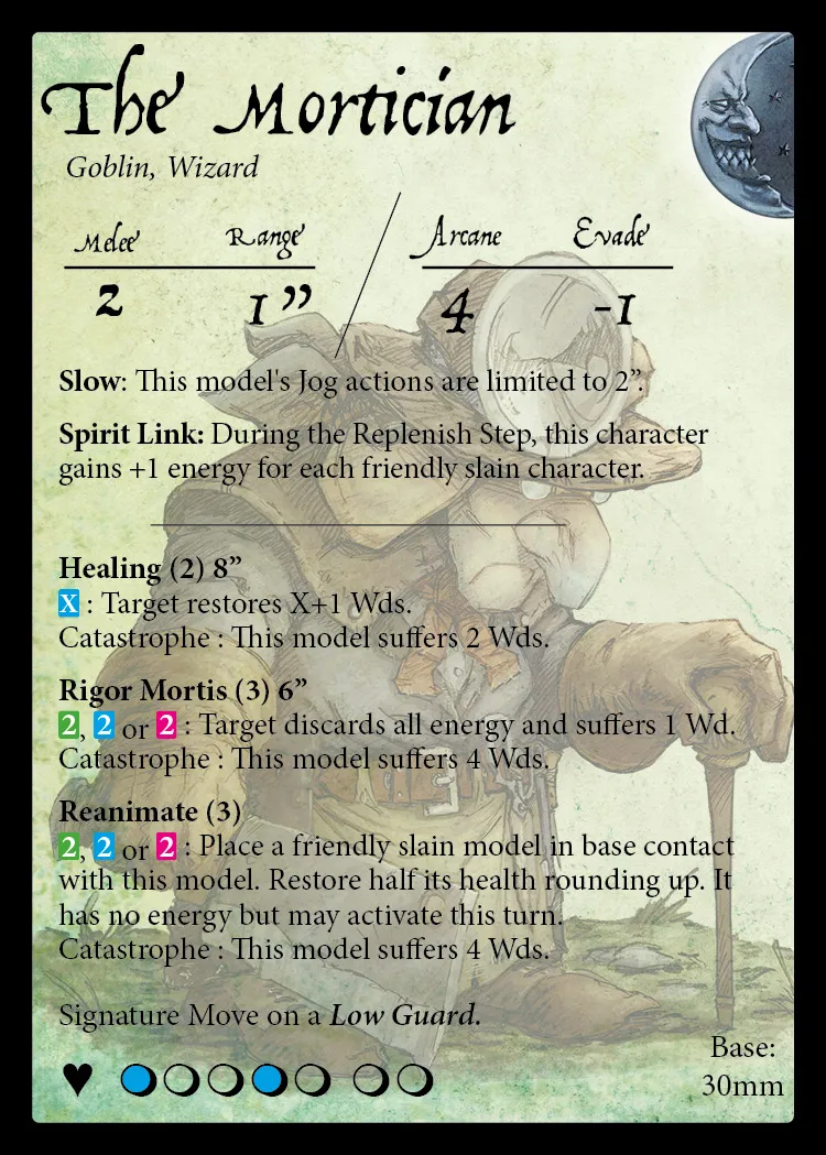 The Mortician stat card