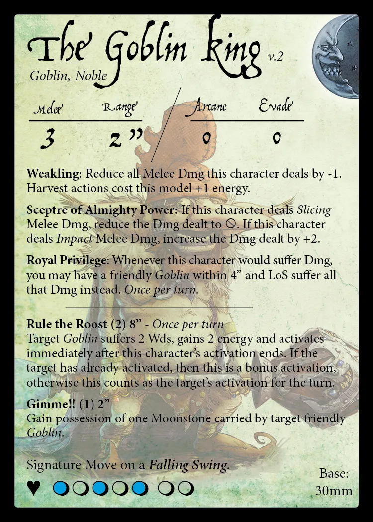 The Goblin King stat card